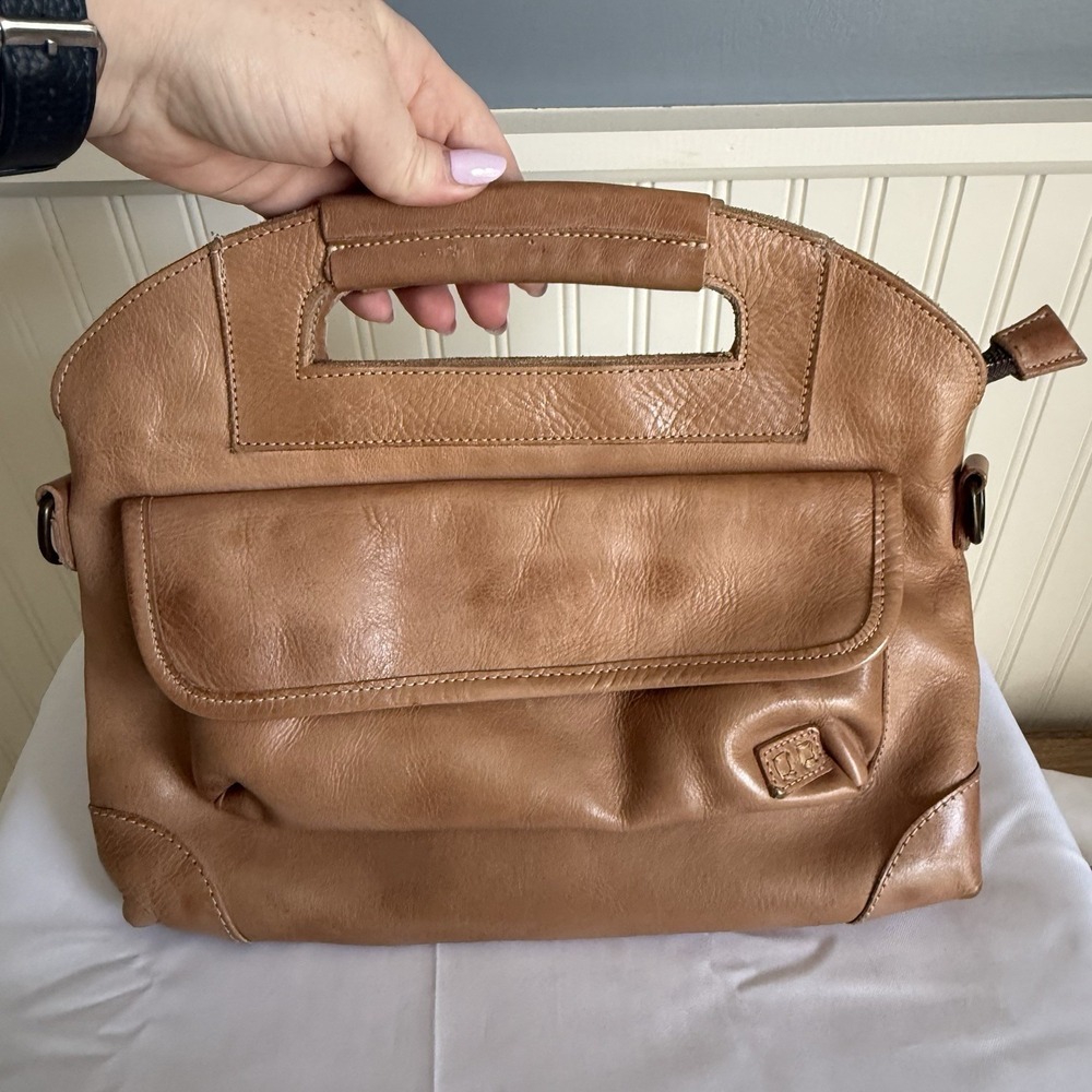 Bed STU Greenway Crossbody Top Handle Bag Distressed Brown Lux Boho Purse